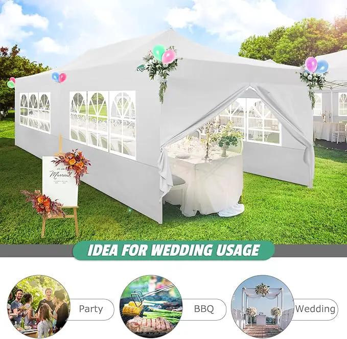 COBIZI 10x20 Pop Up Canopy Tent Heavy Duty with 6 Removable Sidewalls, Commercial Heavy Duty Pop Up Tent for Parties All Weather Waterproof and UV 50+ Wedding Tent with Roller Bag(Legs Upgraded) by GreenHaven Gardens