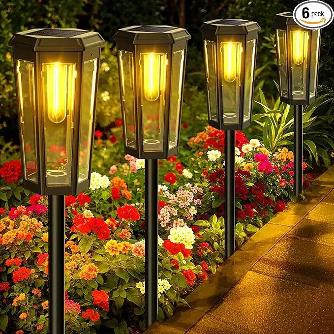 KINKAI Solar Pathway Lights Outdoor - 6 Pack Solar Garden Lights Driveway Light Landscape Lighting for Outside Walkway Patio Sidewalk Yard (Warm Light) by GreenHaven Gardens