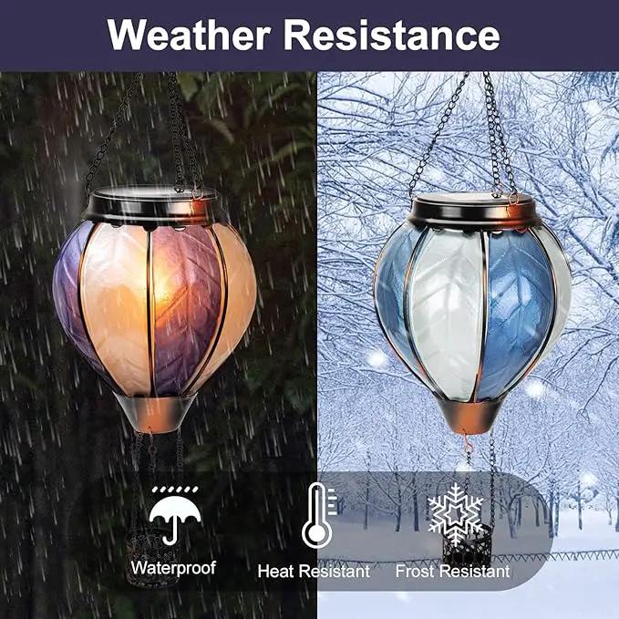 18inch Hot Air Balloon Solar Lantern with Flickering Flame Hanging Solar Outdoor Lantern Lights Waterproof Lanterns for Garden Patio Yard Party Decoration by GreenHaven Gardens