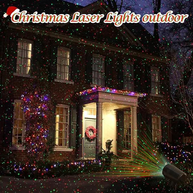 Christmas Projector Lights Outdoor, Firefly Show Decorations, Red and Green Stars Holiday Lights, Waterproof Remote Timer, Garden Indoor Wedding Home Party Gift by GreenHaven Gardens