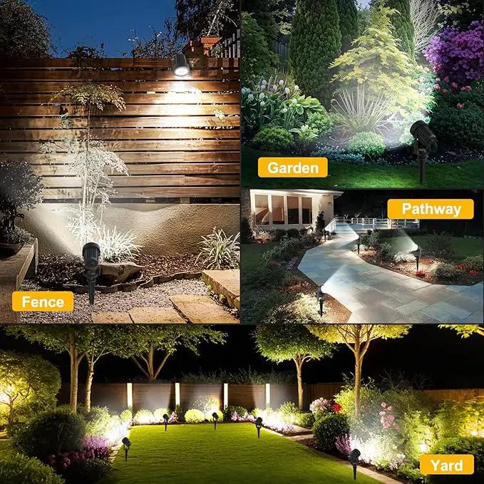 T-SUNUS Solar Spot Lights Outdoor IP65 Waterproof White 6000K 2-in-1 Landscape Spotlights, 9.8ft Cable Separate Panel Auto Dusk to Dawn Dimmable for Flag Yard Garden Patio Driveway Pathway Garage by GreenHaven Gardens