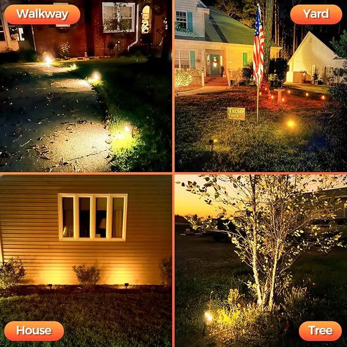 Solar Spot Lights Outdoor, 92 LEDs Landscape Lighting with 3 Lighting Modes and Auto On/Off, IP67 Waterproof Spotlights, Outdoor Solar Lights for Yard Garden, 6 Pack (Warm White) by GreenHaven Gardens
