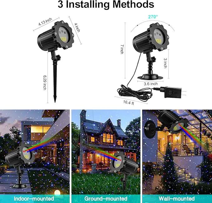 Laser Christmas Projector Lights Outdoor,Moving RGB Laser Projection Light,Firefly Light Show with RF Control,Waterproof Holiday Projector for Halloween Camping Garden Patio Decoration & Gift by GreenHaven Gardens