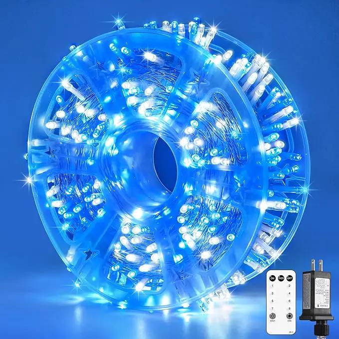 JMEXSUSS Blue and White Christmas Lights Outdoor, 8 Modes 400 LED Christmas String Lights Indoor,132ft LED Lights Plug in for Christmas Tree Party Decorations by GreenHaven Gardens