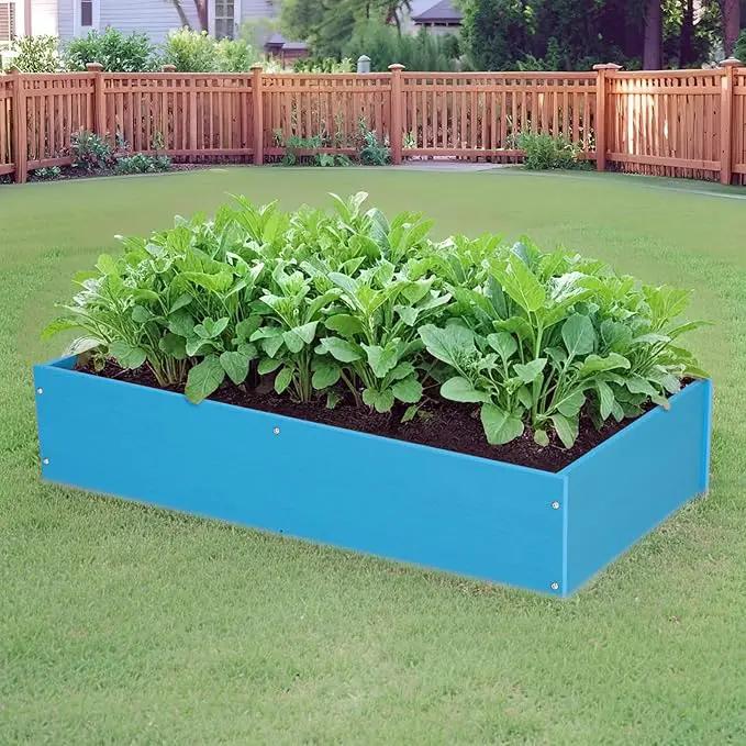 HDPE Raised Garden Bed 47.24 * 24.4 * 9.65 in,Vegetable Planter Bed Outdoor,Elevated Horticulture Planter Bed,Waterproof,Rot-Resistant and Non-Cracking Above Ground Garden Bed(Pacific Blue) by GreenHaven Gardens