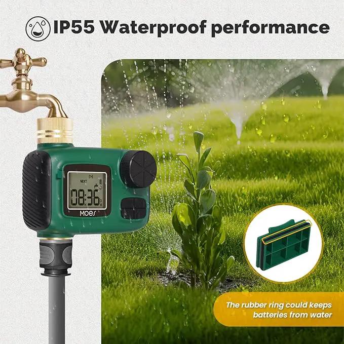 MOES Sprinkler Timer, Brass Inlet & Outlet, Programmable Automatic Irrigation Controller, Rain Delay, Manual Watering, 1 Zone Water Hose Timers for Gardens, Lawns, and Hose Systems by GreenHaven Gardens