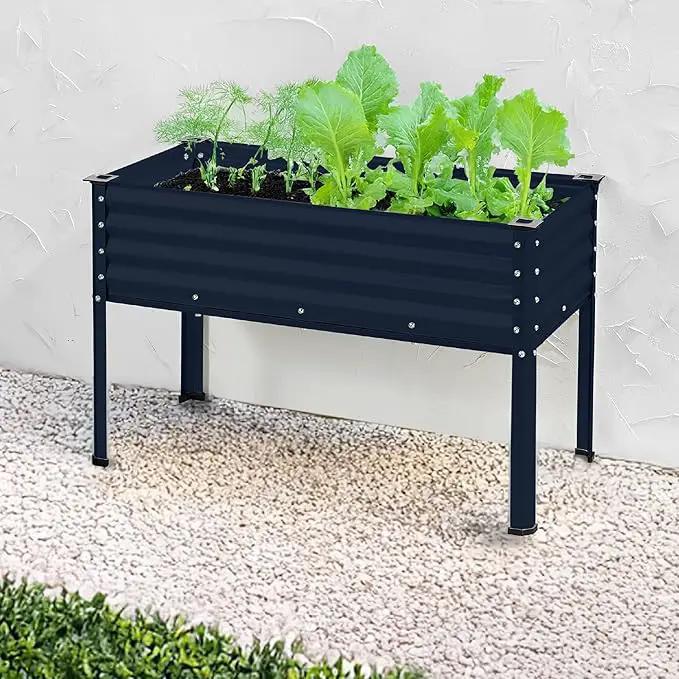 Best Choice Products 48x24x30in Galvanized Raised Garden Bed, Metal Elevated Planter Box, Vegetable Garden for Backyard, Patio, Balcony - Navy Blue by GreenHaven Gardens