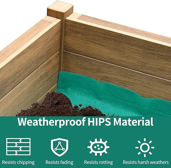 YITAHOME Raised Garden Bed, 47x18x31 Inch HIPS Poly-Wood Weather-Resistant Elevated Planter Box with Legs for Vegetable Flower, Brown by GreenHaven Gardens