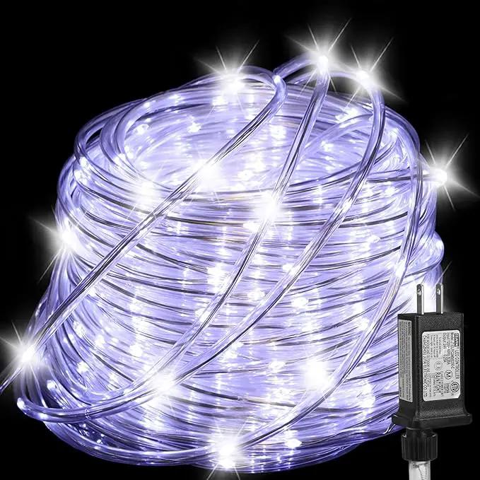 100FT Rope Lights Outdoor, Connectable Trampoline Lights 300LED String Lights Flexible Clear Tube Light Waterproof Rope Light 8 Modes for Camping Yard Pool Canopy Deck Home Outdoor Indoor Decor by GreenHaven Gardens