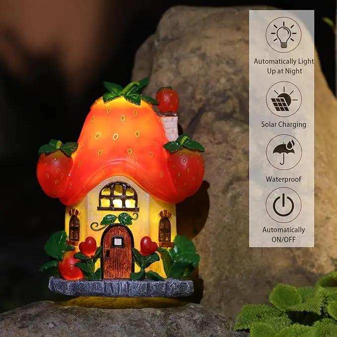 Fairy Houses for Outside-Fairy Garden Accessories Outdoor Decor - with Solar Light for Patio Balcony Yard,Lawn Ornament Perfect Garden Gift by GreenHaven Gardens