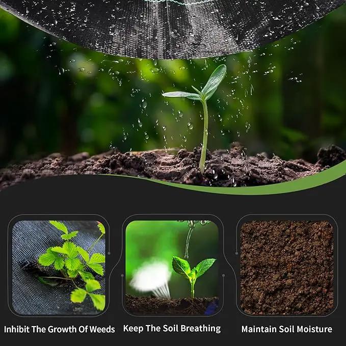 6ftx300ft Weed Barrier Landscape Fabric Heavy Duty, Premiun 2.4OZ Garden Geotextile Fabric, Outdoor Weed Blocker Landscaping Fabric, for Driveway Mats, Erosion Control, Ground Cover Weed Barrier by GreenHaven Gardens