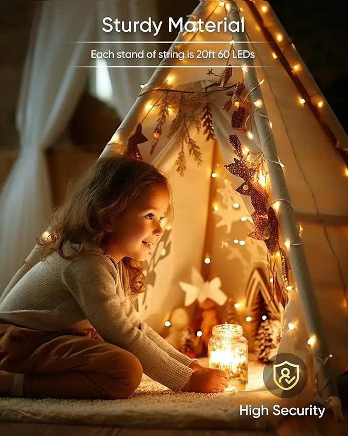 Homemory 4 Pack 20 Ft 60 LED Fairy Lights Battery Operated Christmas Lights with Remote Waterproof 8 Modes Firefly Twinkle String Lights for Party Bedroom Wedding Halloween Decorations by GreenHaven Gardens