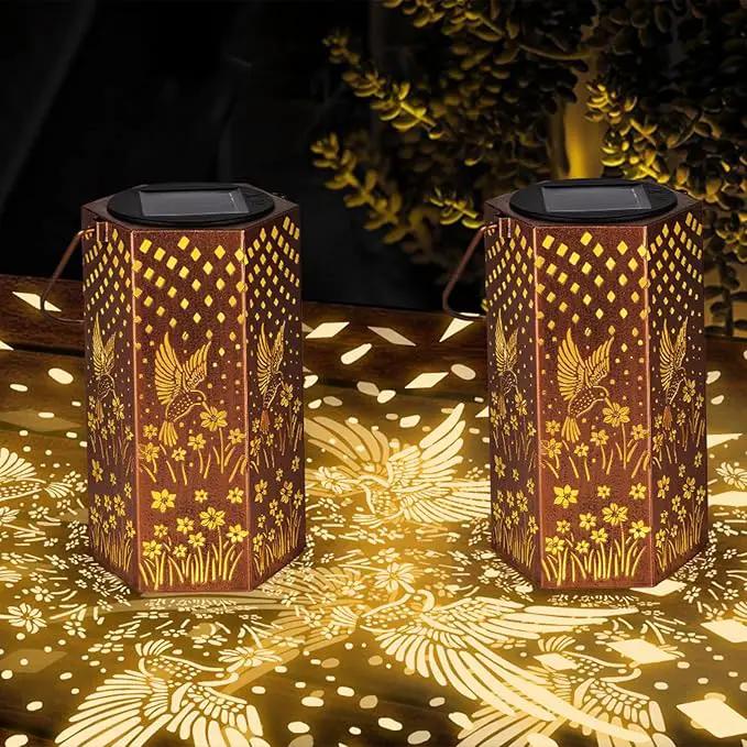 4 Pack Hummingbird Solar Lanterns Outdoor Waterproof - Birthday Gifts for Women, Men, Mom, Solar Lights Outdoor Hanging Garden Decor for Outside, Patio, Outdoor, Yard, Lawn, Balcony by GreenHaven Gardens