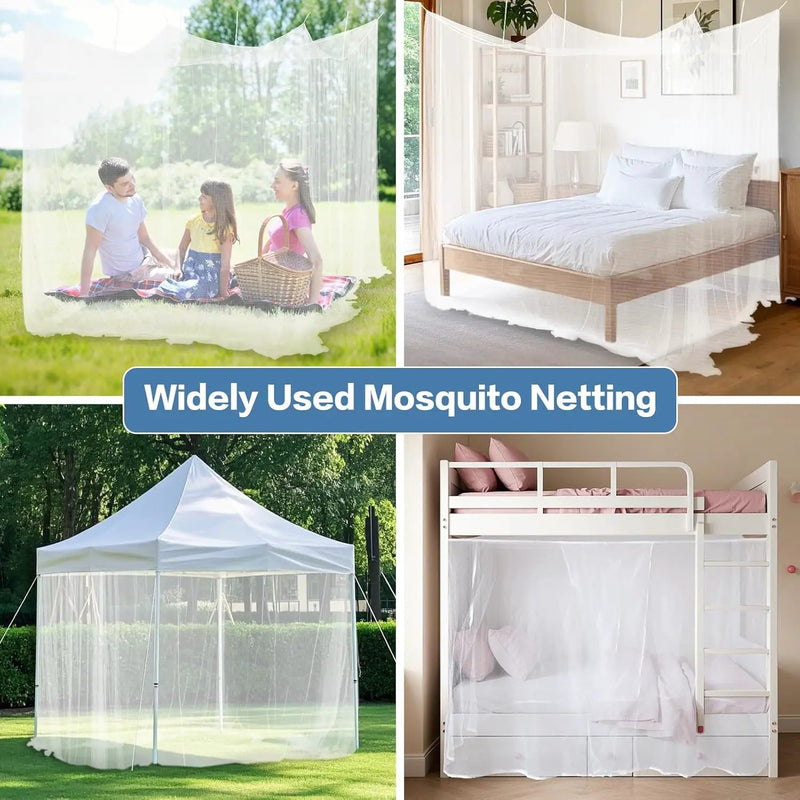 Mosquito Netting for Patio - Extra-Large Mosquito Net for Bed Camping Hammock Porch Garden Outdoor, 2 Openings Design with 1 Storage Bag, 8 Pegs, 8 Stoppers and 8 Pieces of 1.4m Rope by GreenHaven Gardens