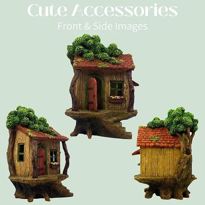 Fairy Garden House – Fairy House for Outside – 9” High with Door That Opens – Sturdy Fairy Garden Building – Lovely Miniature Garden Accessories Supplies by GreenHaven Gardens