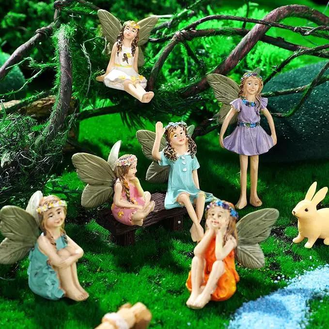 Roowest 19 Pcs Garden Accessories Garden Fairies Kit Miniatures Bunny Squirrel Owl Animals Cute Tiny Mushroom Mini Pond Bridge Figurine Miniature Micro Landscape Ornaments for DIY Home by GreenHaven Gardens