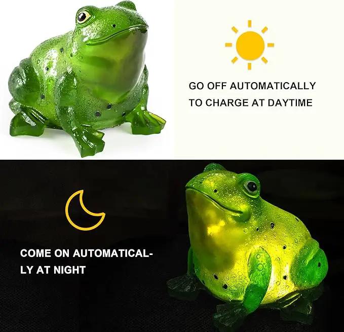 Solar Frog Lights Deck Decorative Lighting Statue Lawn Patio Backyard Outdoor Garden Decoration Housewarming Gift by GreenHaven Gardens