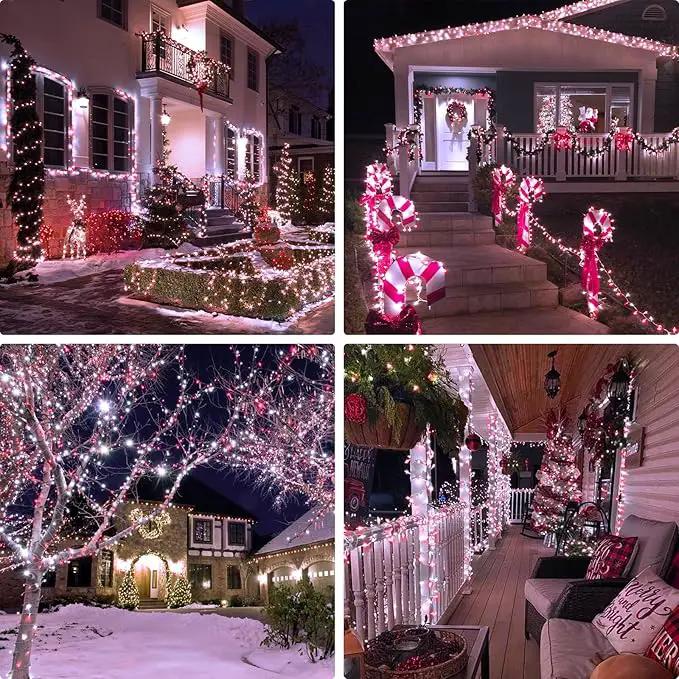 JMEXSUSS 400 LED Red and White String Lights Outdoor, 8 Modes Christmas String Lights Outdoor,132ft LED Lights Plug in for Christmas Tree Party Decorations by GreenHaven Gardens