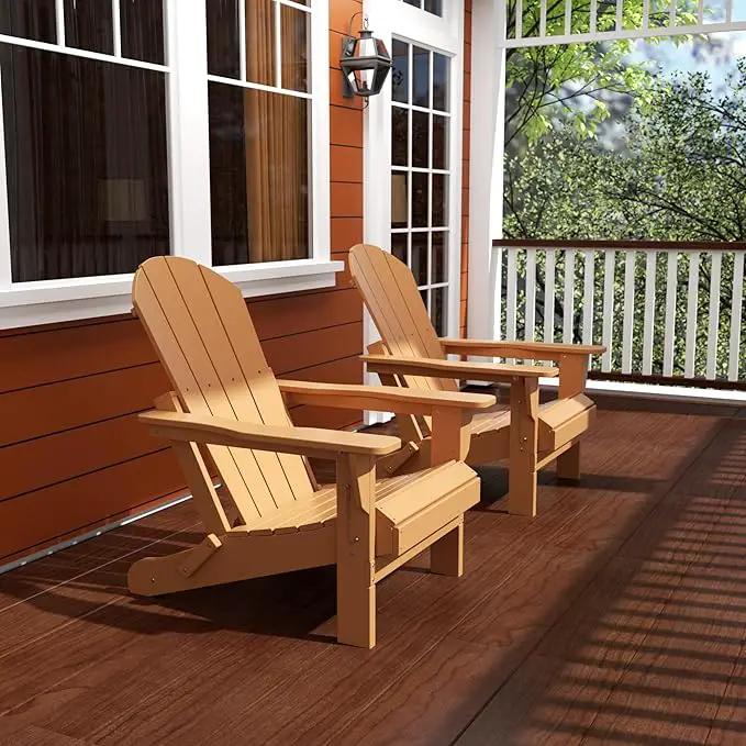 Westin Outdoors Laguna WO Home Furniture Adirondack Chair 2 PCS Set Outdoor Folding Patio Chair for Bon Fire Pit Garden Lawn Backyard Lounging Relaxing (Teak) by GreenHaven Gardens