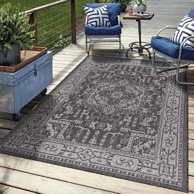 Keen Home Design Terrace Outdoor Area Rug - 5x8 Washable Indoor/Outdoor Rug for Patio, Kitchen, Balcony, Beach, Garden, Deck and Porch, Size: 5'3"x7'7" by GreenHaven Gardens