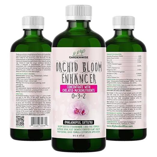 0-3-2 Giant Bloom: Orchid Bloom Enhancer - Orchid Bloom Booster Fertilizer - Orchid Food Concentrate - Chelated Nutrients for Healthy Flower & Reblooms (32 OZ), GW-05030-C-01 by GreenHaven Gardens