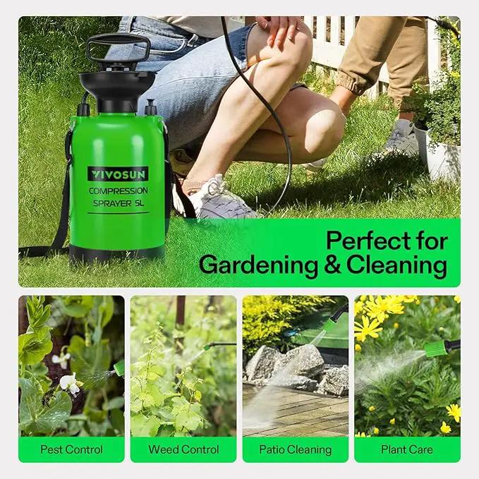VIVOSUN 1.35-Gallon Pump Sprayer, Pressurized Lawn & Garden Sprayer with Adjustable Shoulder Strap, for Plants Spraying, Garden Watering and Household Cleaning by GreenHaven Gardens