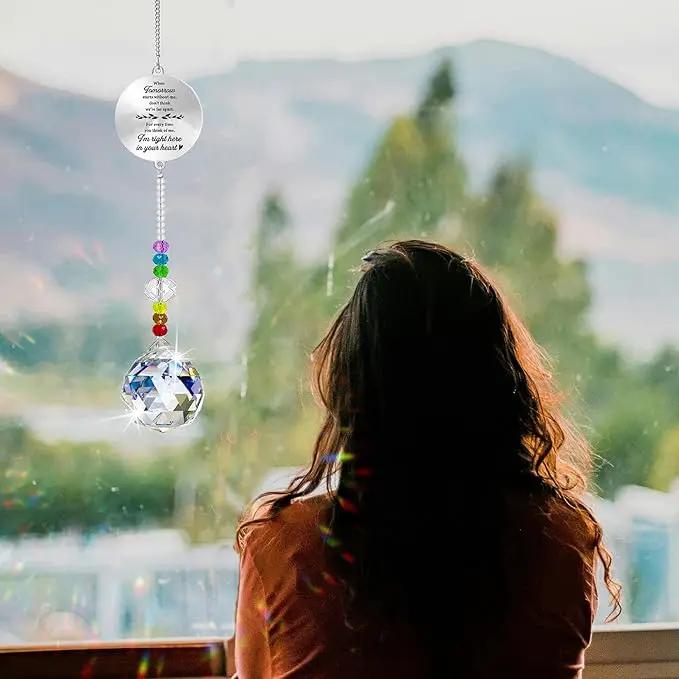 Memorial Gifts Crystal Suncatcher,Unique Sympathy Gifts for Loss of Loved One,Rainbow Maker Bereavement Gifts Box for Loss of Father Mom Dad Son Daughter Husband Brother Grandmother (Tree) by GreenHaven Gardens