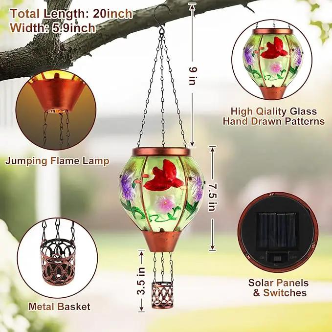 Cardinal Solar Hot Air Balloon Lantern,Outdoor Decor with Flame Lights Waterproof, Hanging for Garden Yard Lawn Patio, Unique Gifts for Women Mom Grandma Gardener for Mother'Day Christmas by GreenHaven Gardens