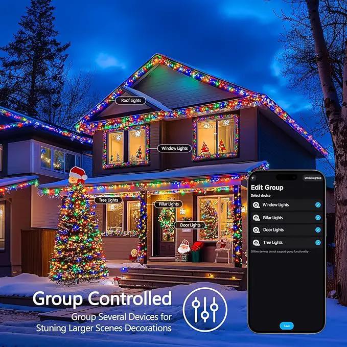 JMEXSUSS 100 LED RGB Christmas Tree Lights Indoor, 33ft Smart Color Changing Christmas Lights Outdoor with Remote & APP, Clear Wire Christmas Lights Plug in for Bedroom Tree Room Party Birthday by GreenHaven Gardens