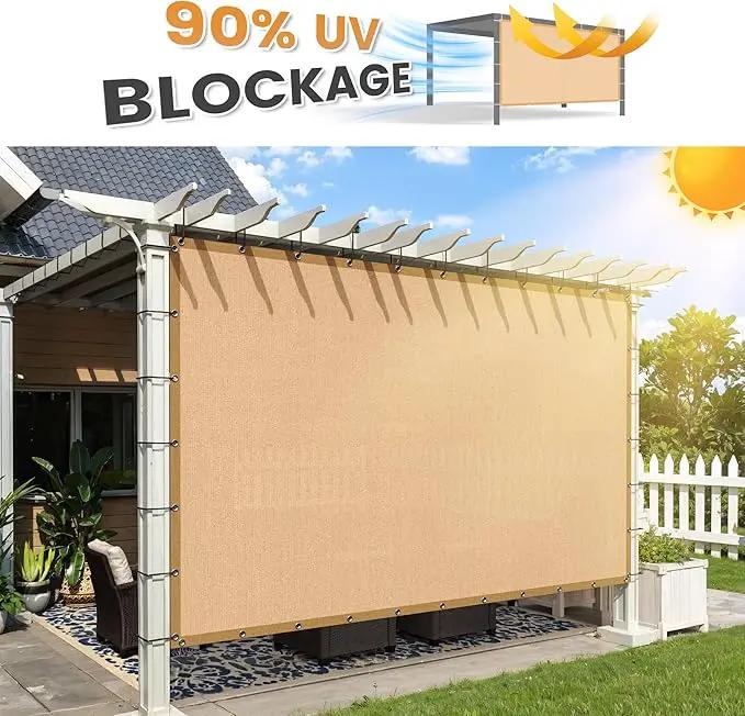 VICLLAX Shade Fabric Sun Shade Cloth with Every 2 FT Grommets for Patio Garden Pergola Cover Canopy 9x18 FT, Wheat by GreenHaven Gardens