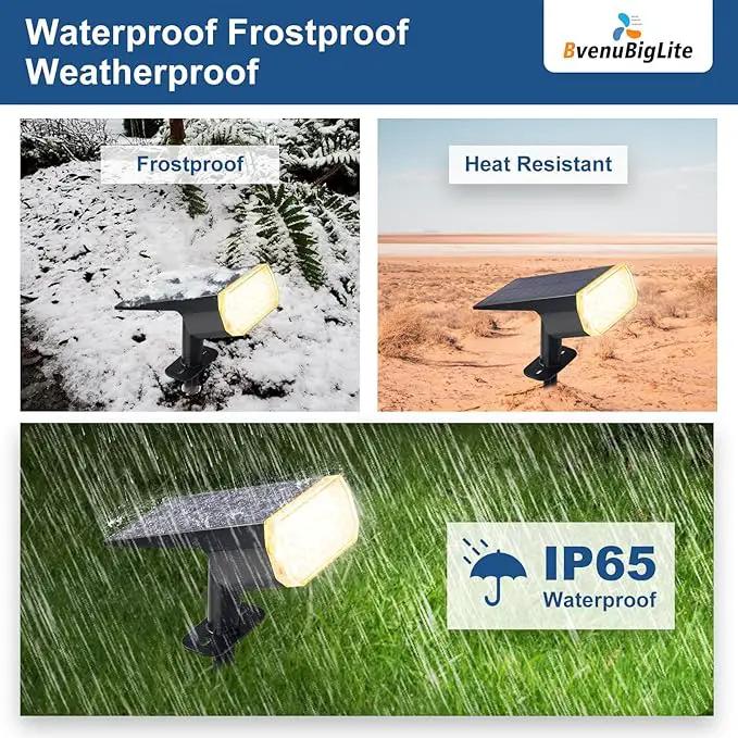 Solar Lights Outdoor Waterproof: IP65 Led Spot Light Decorations for Garden - 3 Lighting Modes Solar Powered for Yard - Dust to Dawn Landscape Lighting Patios Pathway Driveway 4PC Warm by GreenHaven Gardens