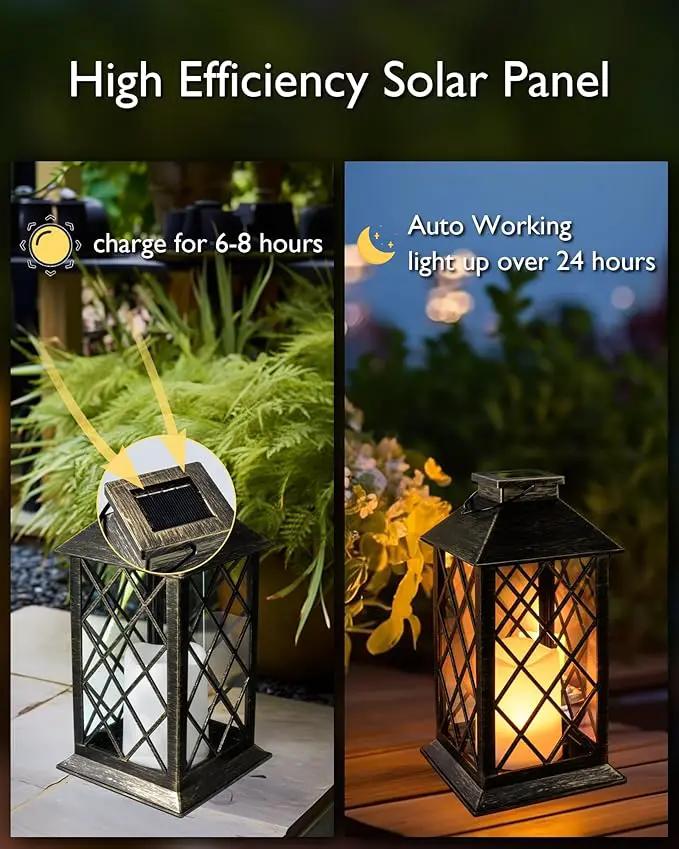 Homemory Solar Lanterns Outdoor Waterproof Hanging with Flickering Flameless Candles, 2 Pack Garden Outdoor Lantern Decorative for Patio Front Porch Backyard Balcony Cabin Outside (Bronze) by GreenHaven Gardens