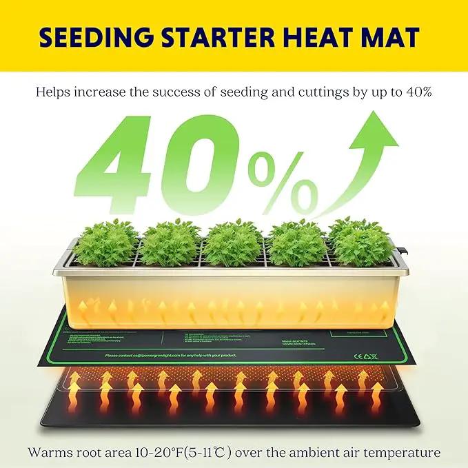 iPower Durable Seedling Heat Mat Warm 10" x 20" - 2 Pack Hydroponic Heating Pad Waterproof for Seed Starting Greenhouse and Germination by GreenHaven Gardens