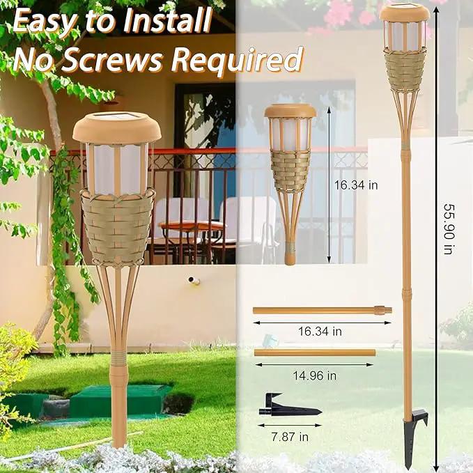 Solar Outdoor Lights, Solar Torch Lights Outdoor Flickering Flame, Outdoor Decorations for Patio Path Yard - 4 Pack by GreenHaven Gardens