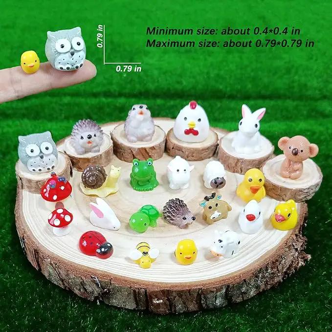 100 Pcs Mini Resin Animals Figures, Mixed Tiny Plastic Animals Figurines to Hide Miniature Fairy Garden Decorations Accessories by GreenHaven Gardens