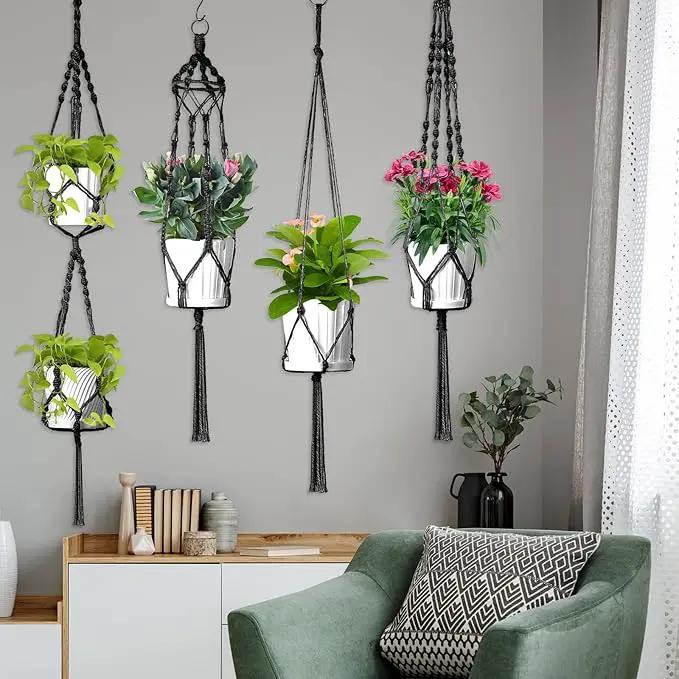 Hoteam 12 Pcs Macrame Plant Hangers Macrame Hanging Planters for Indoor Plants Handmade Boho Hanging Baskets Flower Pots Holder for Outdoor Home Wall Decor by GreenHaven Gardens