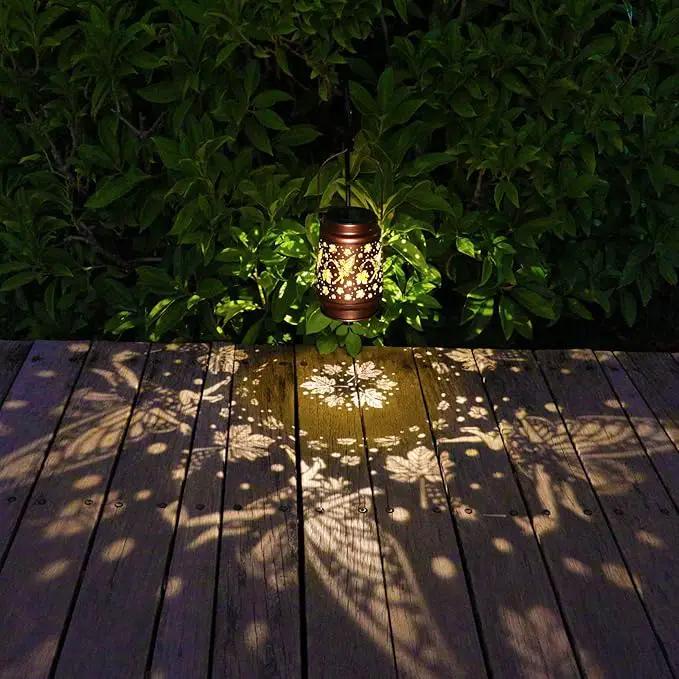 Solar Fairy Lanterns Outdoor Hanging Maple Leaf Decor Lantern,Waterproof Hollow Out Metal Decorative Garden Light,Graceful Decoration for Patio,Yard,Landscape,Walkway,Festival by GreenHaven Gardens