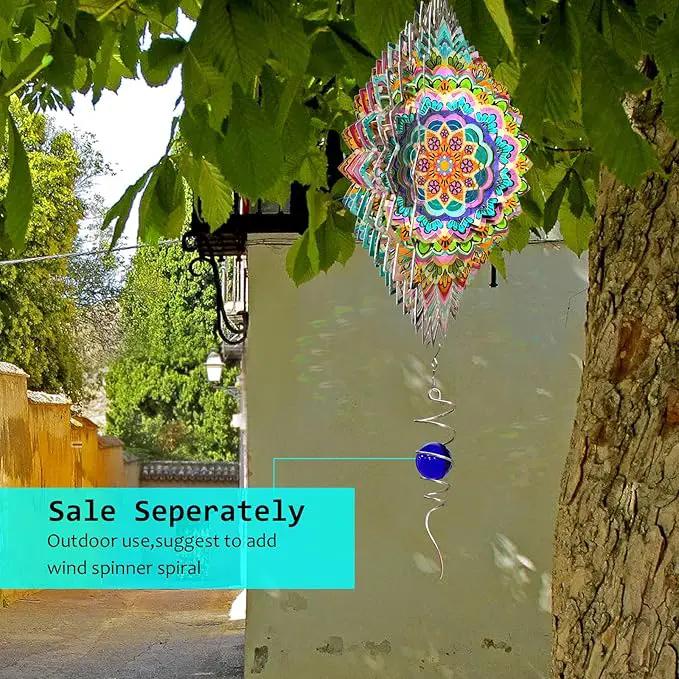 Wind Spinners Outdoor Mandala Lucky Clover,Wind Spinner Lucky Gifts for Women/Mother/Father/Men,Stainless Steel Kinetic 3D Wind Spinner Outdoor&Indoor Decoration Yard Art Garden Decor by GreenHaven Gardens