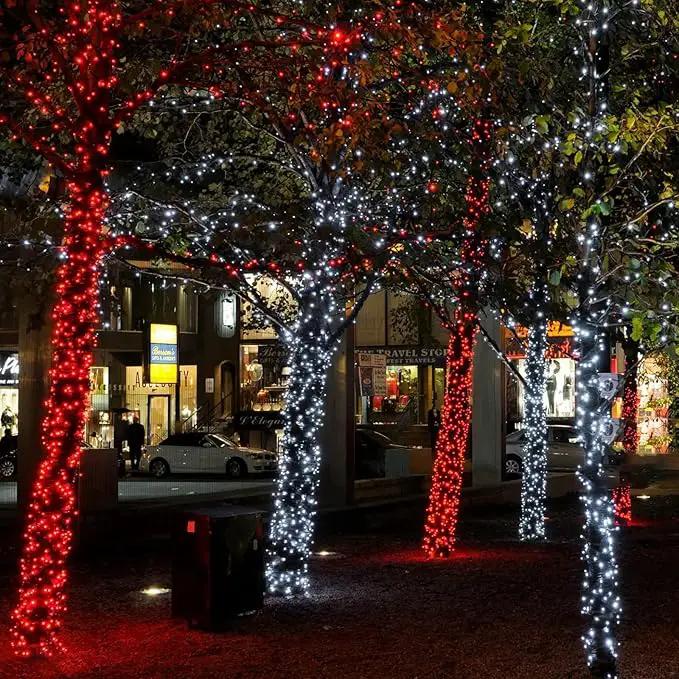 Connectable Red And White Christmas String Lights, 2Pack 164FT 400LED Christmas Lights for Outside/Indoor, Plug In Christmas Tree Lights with 8 Modes, String Lights for Christmas Decorations Holiday by GreenHaven Gardens