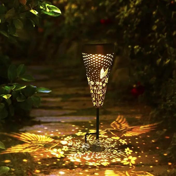 DIBIEECN 4 Pack Hummingbird Solar Pathway Lights Outdoor,Metal Garden Decorations Outdoor Lights with Patterns and Warm Light,Waterproof Landscape Lighting for Path Patio Backyard Walkway Yard by GreenHaven Gardens