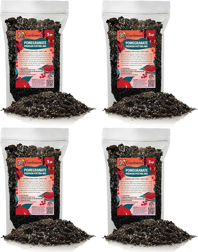 Premium Pomegranate Potting Soil Mix - Ideal Nutrient Blend for Growing Robust, Flavorful, and Bountiful Pomegranate Trees - 1 Quart by GreenHaven Gardens