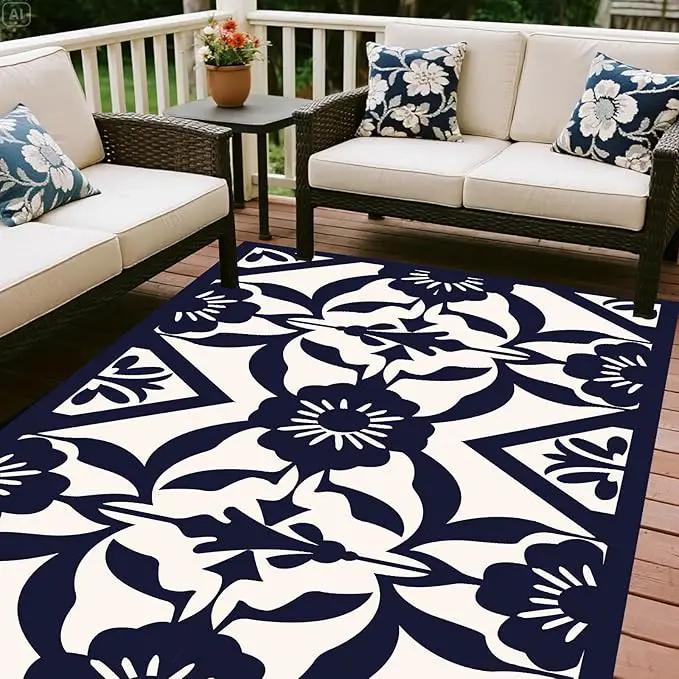 WILDROOTS 5x8 Feet Klein Plastic Outdoor Rug, Stain Resistant Waterproof Reversible Outdoor Patio Rug, Fade Resistant Camping Rug by GreenHaven Gardens