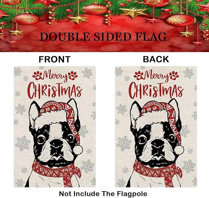 Seasonal Garden Flags Boston Terrier Dog Double Sided Flags Set of 11 Holiday Farmhouse Indoor Outdoor Yard Lawn Christmas Gifts Decorations 12.5x18 Inch by GreenHaven Gardens
