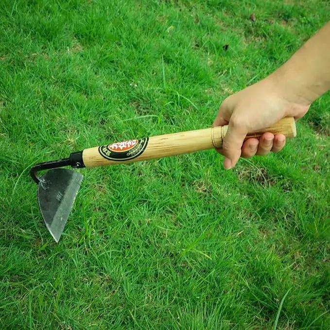 Kana Hoe 217 Japanese Garden Tool - Hand Hoe/Sickle is Perfect for Weeding and Cultivating. The Blade Edge is Very Sharp. (Beige-007) by GreenHaven Gardens