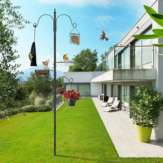 Premium Bird Feeding Station Kit - Multi Feeder Hanging Set with Suet Cage, Bird Bath & Finch Sock Attractors by GreenHaven Gardens