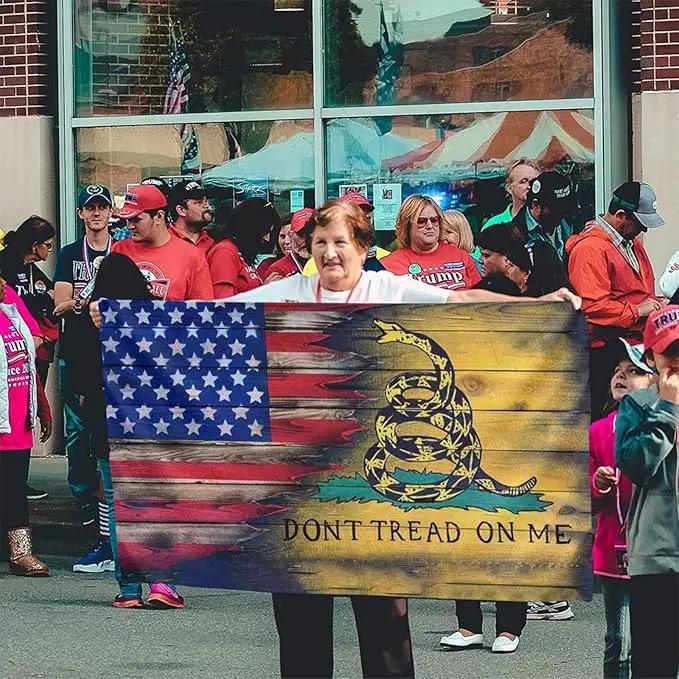 Us Flag Don‘t Tread On Me Flag 3x5 Feet Outdoor/Indoor Retirement Decoration Family America Flag Translucent Single Side Banner Sign by GreenHaven Gardens