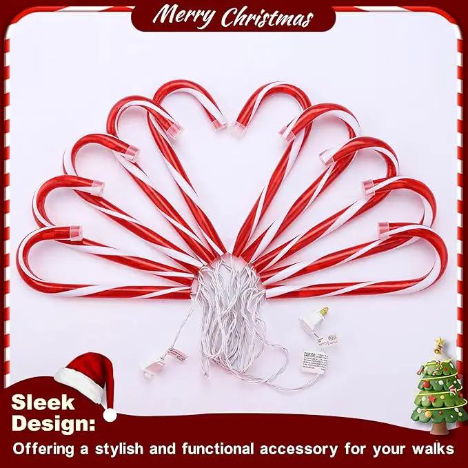 Christmas Candy Cane Lights, Candy Cane Lights Christmas Decorations Outdoor for Yard,Garden(10Inch), 10Pack by GreenHaven Gardens