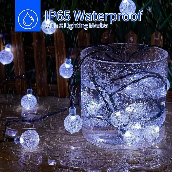 Brightown 2-Pack 120 LED 72 FT Solar String Lights Outdoor, Crystal Globe Lights with 8 Lighting Modes, Waterproof Solar Powered Patio Lights for Garden Yard Porch Wedding Party Decor (Pure White) by GreenHaven Gardens