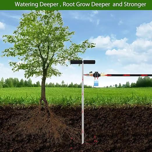[Upgrade Design] Tree Watering Spike,Caulimo Deep Root Watering Tool Root Waterer Root Irrigator Tree Watering System Root Feed for Plants Trees Bushes Shrubs Made of Stainless Steel with Brass Valve by GreenHaven Gardens