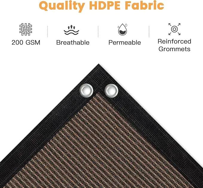 VICLLAX Shade Fabric Sun Shade Cloth with Every 2 FT Grommets for Patio Garden Pergola Cover Canopy 6x9 FT, Mocha by GreenHaven Gardens